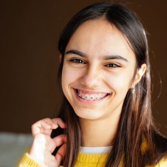 girl wearing braces